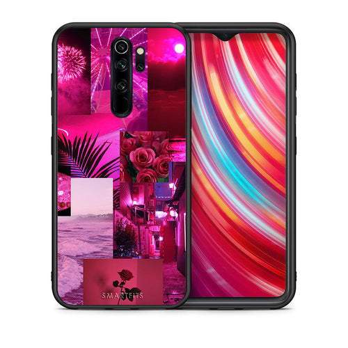 Θήκη Αγίου Βαλεντίνου Xiaomi Redmi Note 8 Pro Collage Red Roses από τη Smartfits με σχέδιο στο πίσω μέρος και μαύρο περίβλημα | Xiaomi Redmi Note 8 Pro Collage Red Roses case with colorful back and black bezels