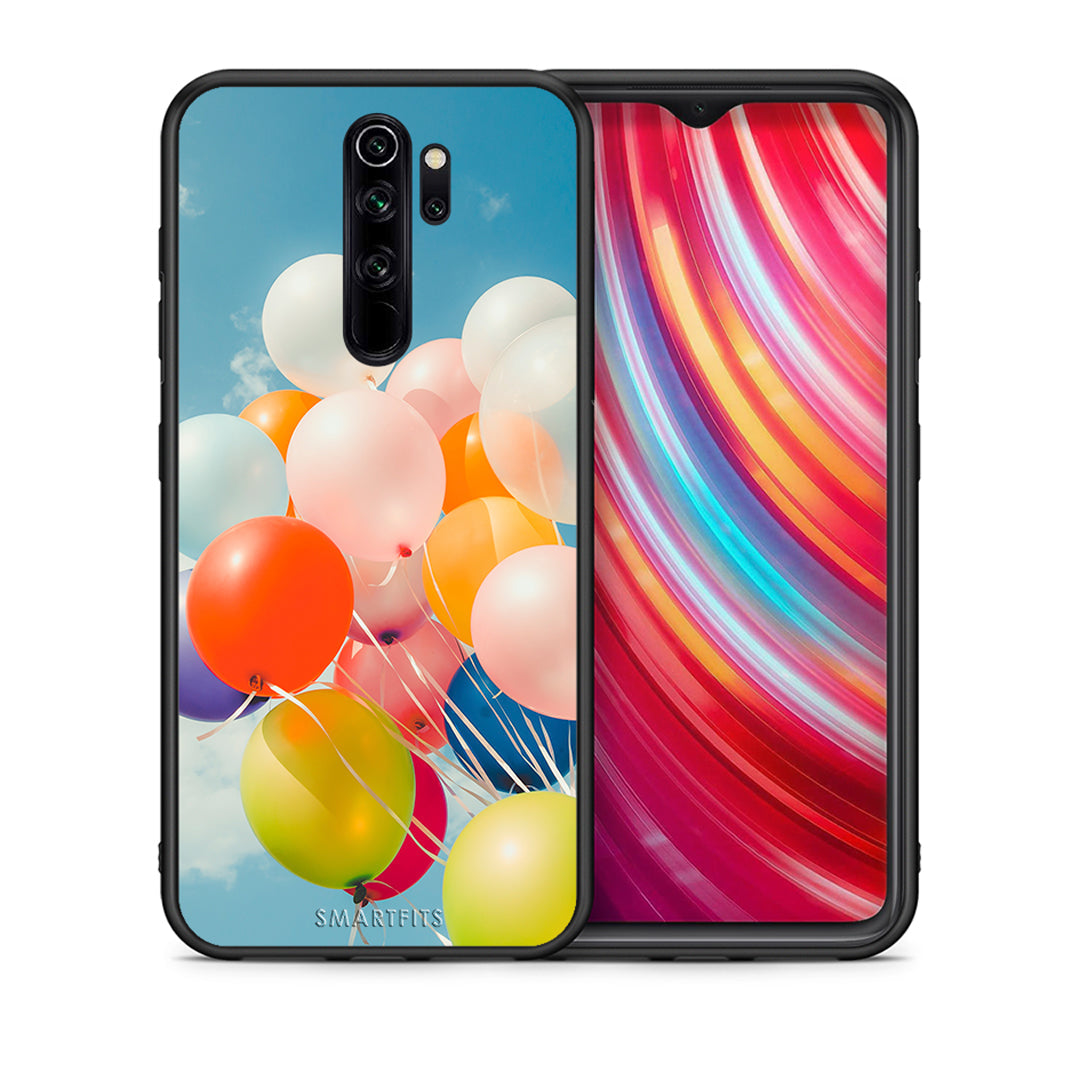 Θήκη Xiaomi Redmi Note 8 Pro Colorful Balloons από τη Smartfits με σχέδιο στο πίσω μέρος και μαύρο περίβλημα | Xiaomi Redmi Note 8 Pro Colorful Balloons case with colorful back and black bezels