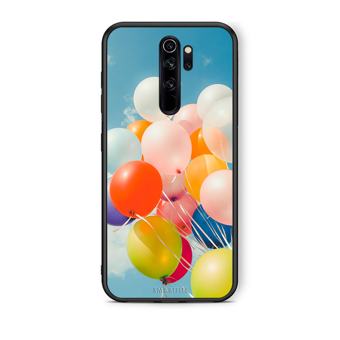 Xiaomi Redmi Note 8 Pro Colorful Balloons θήκη από τη Smartfits με σχέδιο στο πίσω μέρος και μαύρο περίβλημα | Smartphone case with colorful back and black bezels by Smartfits