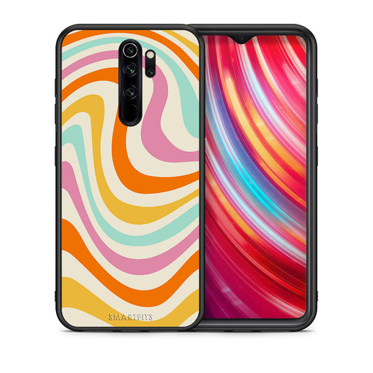 Θήκη Xiaomi Redmi Note 8 Pro Colourful Waves από τη Smartfits με σχέδιο στο πίσω μέρος και μαύρο περίβλημα | Xiaomi Redmi Note 8 Pro Colourful Waves case with colorful back and black bezels