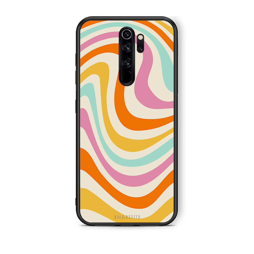 Xiaomi Redmi Note 8 Pro Colourful Waves θήκη από τη Smartfits με σχέδιο στο πίσω μέρος και μαύρο περίβλημα | Smartphone case with colorful back and black bezels by Smartfits