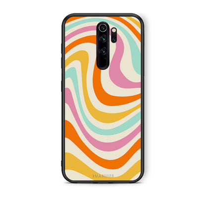 Xiaomi Redmi Note 8 Pro Colourful Waves θήκη από τη Smartfits με σχέδιο στο πίσω μέρος και μαύρο περίβλημα | Smartphone case with colorful back and black bezels by Smartfits