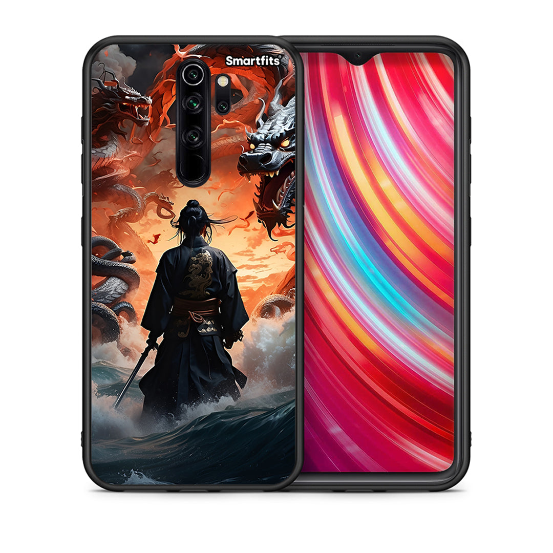 Θήκη Xiaomi Redmi Note 8 Pro Dragons Fight από τη Smartfits με σχέδιο στο πίσω μέρος και μαύρο περίβλημα | Xiaomi Redmi Note 8 Pro Dragons Fight case with colorful back and black bezels