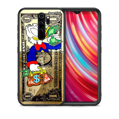 Θήκη Xiaomi Redmi Note 8 Pro Duck Money από τη Smartfits με σχέδιο στο πίσω μέρος και μαύρο περίβλημα | Xiaomi Redmi Note 8 Pro Duck Money case with colorful back and black bezels