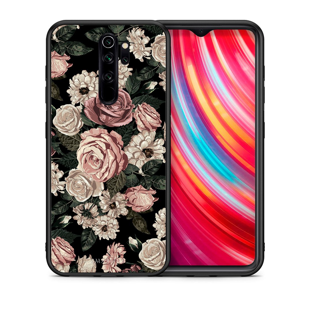 Θήκη Xiaomi Redmi Note 8 Pro Wild Roses Flower από τη Smartfits με σχέδιο στο πίσω μέρος και μαύρο περίβλημα | Xiaomi Redmi Note 8 Pro Wild Roses Flower case with colorful back and black bezels