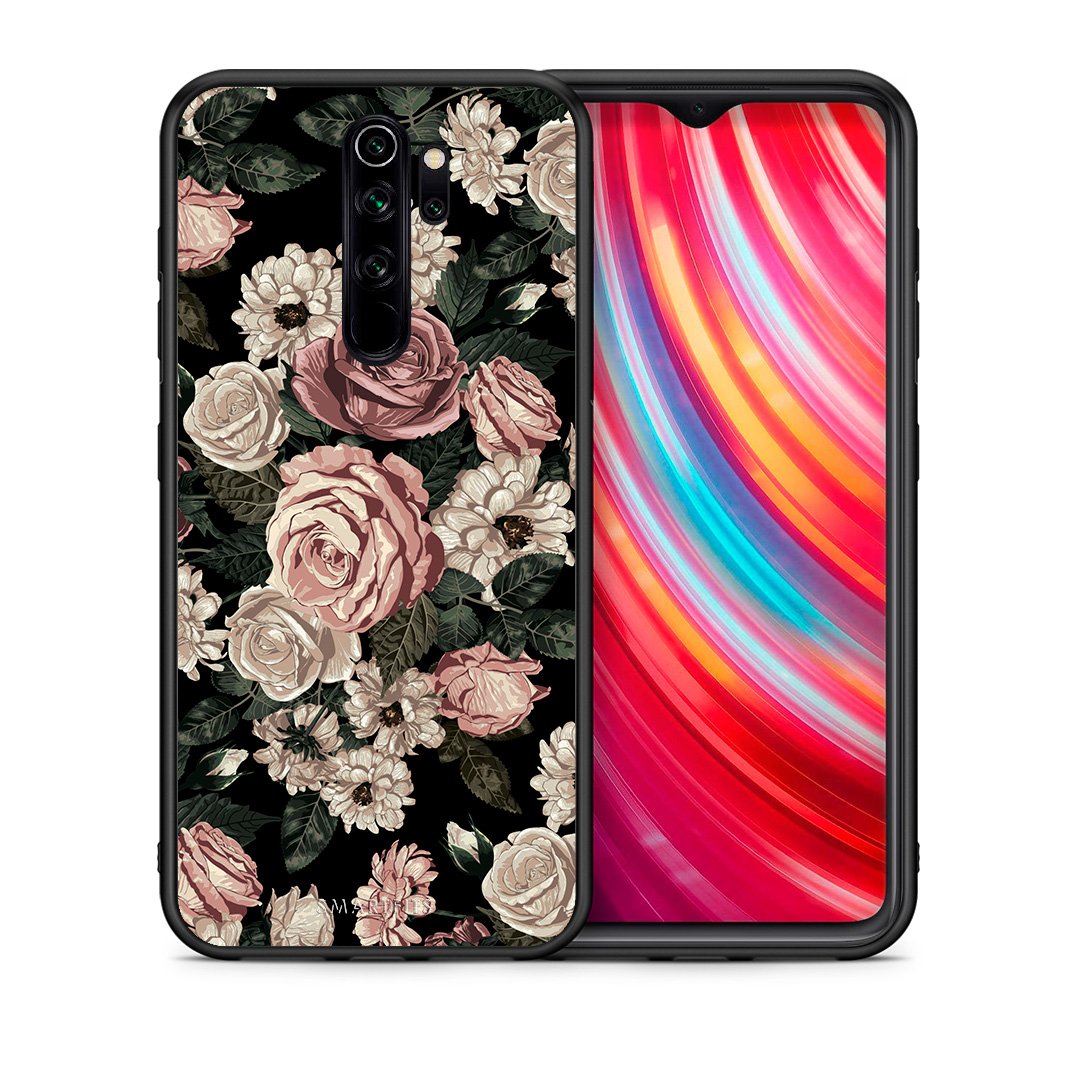Θήκη Xiaomi Redmi Note 8 Pro Wild Roses Flower από τη Smartfits με σχέδιο στο πίσω μέρος και μαύρο περίβλημα | Xiaomi Redmi Note 8 Pro Wild Roses Flower case with colorful back and black bezels
