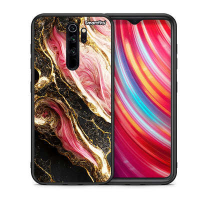 Θήκη Xiaomi Redmi Note 8 Pro Glamorous Pink Marble από τη Smartfits με σχέδιο στο πίσω μέρος και μαύρο περίβλημα | Xiaomi Redmi Note 8 Pro Glamorous Pink Marble case with colorful back and black bezels