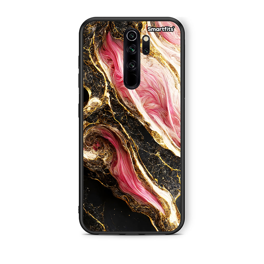 Xiaomi Redmi Note 8 Pro Glamorous Pink Marble θήκη από τη Smartfits με σχέδιο στο πίσω μέρος και μαύρο περίβλημα | Smartphone case with colorful back and black bezels by Smartfits