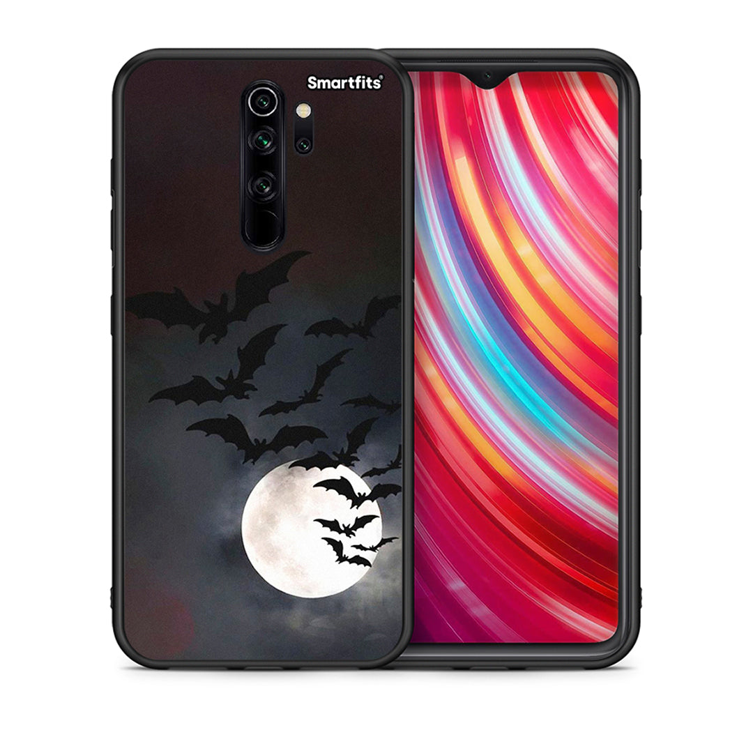 Θήκη Xiaomi Redmi Note 8 Pro Halloween Bat Night από τη Smartfits με σχέδιο στο πίσω μέρος και μαύρο περίβλημα | Xiaomi Redmi Note 8 Pro Halloween Bat Night case with colorful back and black bezels
