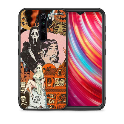 Θήκη Xiaomi Redmi Note 8 Pro Halloween Collage από τη Smartfits με σχέδιο στο πίσω μέρος και μαύρο περίβλημα | Xiaomi Redmi Note 8 Pro Halloween Collage case with colorful back and black bezels