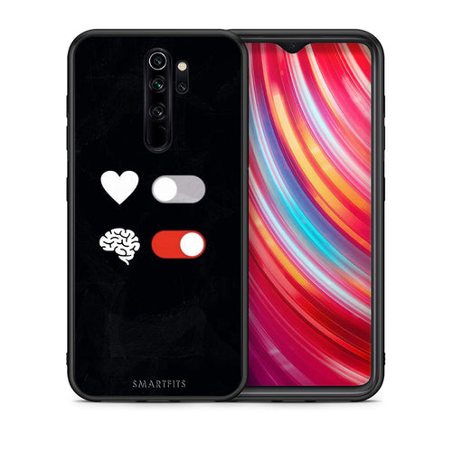 Θήκη Αγίου Βαλεντίνου Xiaomi Redmi Note 8 Pro Heart Vs Brain από τη Smartfits με σχέδιο στο πίσω μέρος και μαύρο περίβλημα | Xiaomi Redmi Note 8 Pro Heart Vs Brain case with colorful back and black bezels