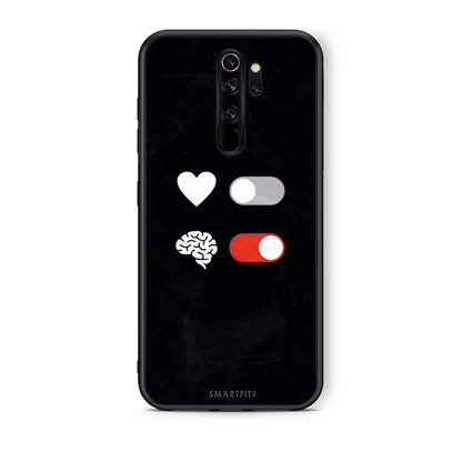 Xiaomi Redmi Note 8 Pro Heart Vs Brain Θήκη Αγίου Βαλεντίνου από τη Smartfits με σχέδιο στο πίσω μέρος και μαύρο περίβλημα | Smartphone case with colorful back and black bezels by Smartfits