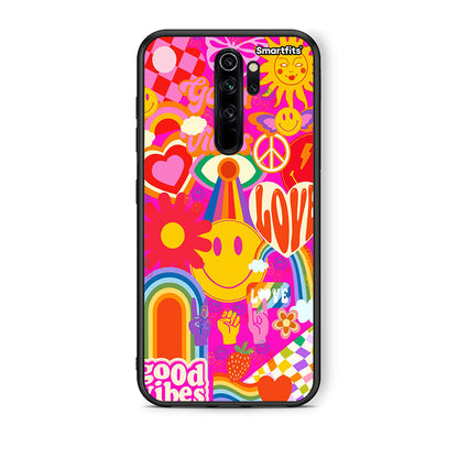 Xiaomi Redmi Note 8 Pro Hippie Love θήκη από τη Smartfits με σχέδιο στο πίσω μέρος και μαύρο περίβλημα | Smartphone case with colorful back and black bezels by Smartfits
