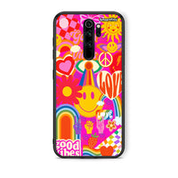 Thumbnail for Xiaomi Redmi Note 8 Pro Hippie Love θήκη από τη Smartfits με σχέδιο στο πίσω μέρος και μαύρο περίβλημα | Smartphone case with colorful back and black bezels by Smartfits