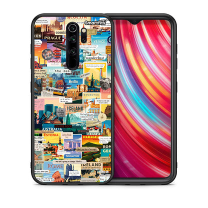 Θήκη Xiaomi Redmi Note 8 Pro Live To Travel από τη Smartfits με σχέδιο στο πίσω μέρος και μαύρο περίβλημα | Xiaomi Redmi Note 8 Pro Live To Travel case with colorful back and black bezels