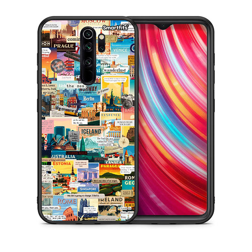 Θήκη Xiaomi Redmi Note 8 Pro Live To Travel από τη Smartfits με σχέδιο στο πίσω μέρος και μαύρο περίβλημα | Xiaomi Redmi Note 8 Pro Live To Travel case with colorful back and black bezels