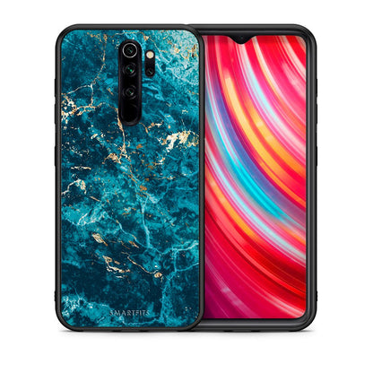 Θήκη Xiaomi Redmi Note 8 Pro Marble Blue από τη Smartfits με σχέδιο στο πίσω μέρος και μαύρο περίβλημα | Xiaomi Redmi Note 8 Pro Marble Blue case with colorful back and black bezels