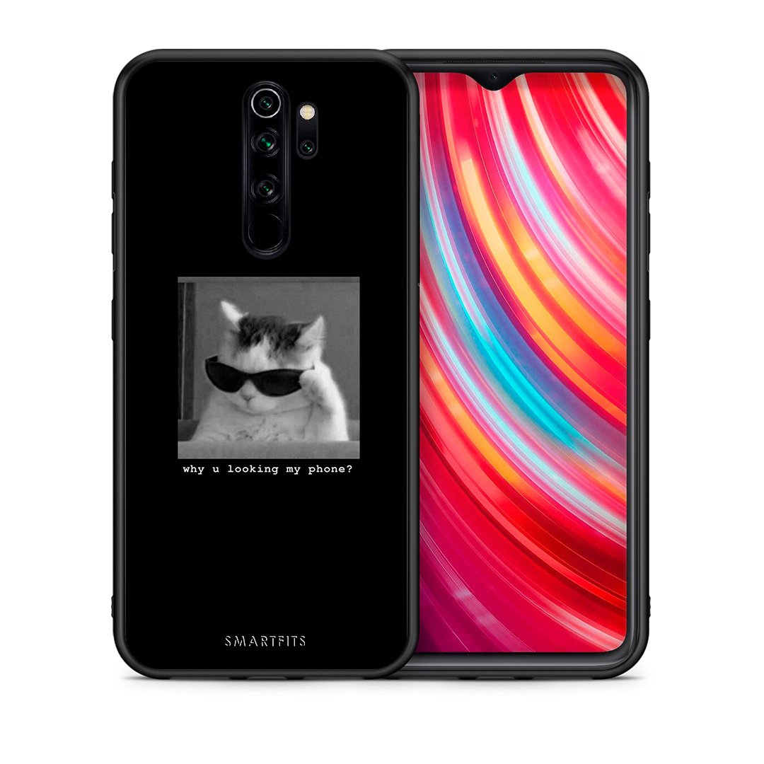 Θήκη Xiaomi Redmi Note 8 Pro Meme Cat από τη Smartfits με σχέδιο στο πίσω μέρος και μαύρο περίβλημα | Xiaomi Redmi Note 8 Pro Meme Cat case with colorful back and black bezels
