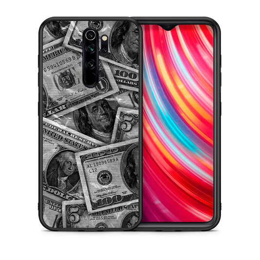 Θήκη Xiaomi Redmi Note 8 Pro Money Dollars από τη Smartfits με σχέδιο στο πίσω μέρος και μαύρο περίβλημα | Xiaomi Redmi Note 8 Pro Money Dollars case with colorful back and black bezels