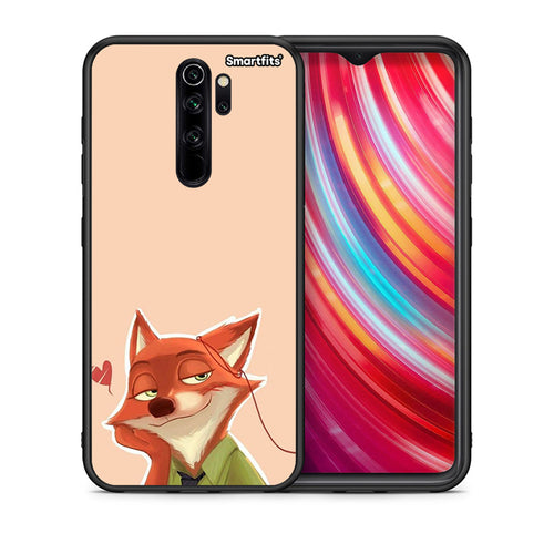 Θήκη Xiaomi Redmi Note 8 Pro Nick Wilde And Judy Hopps Love 1 από τη Smartfits με σχέδιο στο πίσω μέρος και μαύρο περίβλημα | Xiaomi Redmi Note 8 Pro Nick Wilde And Judy Hopps Love 1 case with colorful back and black bezels