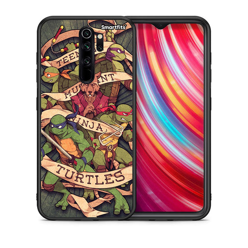 Θήκη Xiaomi Redmi Note 8 Pro Ninja Turtles από τη Smartfits με σχέδιο στο πίσω μέρος και μαύρο περίβλημα | Xiaomi Redmi Note 8 Pro Ninja Turtles case with colorful back and black bezels