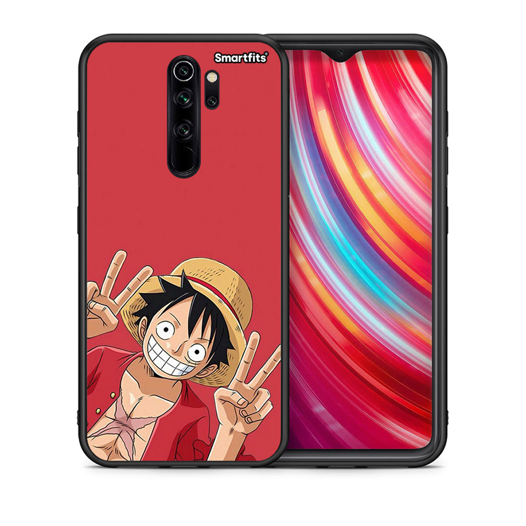 Θήκη Xiaomi Redmi Note 8 Pro Pirate Luffy από τη Smartfits με σχέδιο στο πίσω μέρος και μαύρο περίβλημα | Xiaomi Redmi Note 8 Pro Pirate Luffy case with colorful back and black bezels