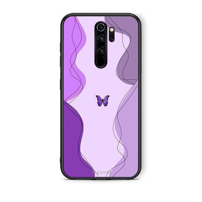 Xiaomi Redmi Note 8 Pro Purple Mariposa Θήκη Αγίου Βαλεντίνου από τη Smartfits με σχέδιο στο πίσω μέρος και μαύρο περίβλημα | Smartphone case with colorful back and black bezels by Smartfits