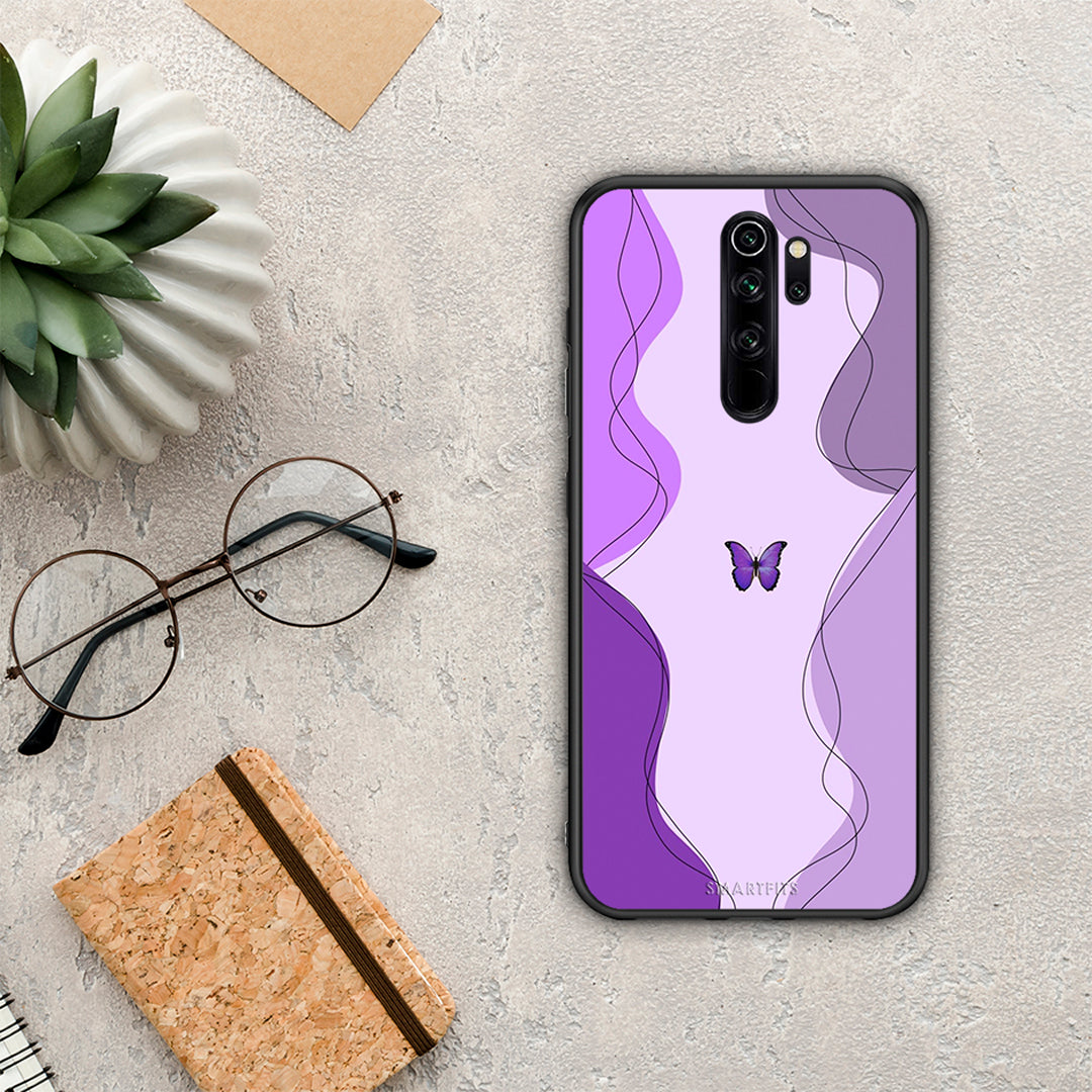 Purple Mariposa - Xiaomi Redmi Note 8 Pro θήκη