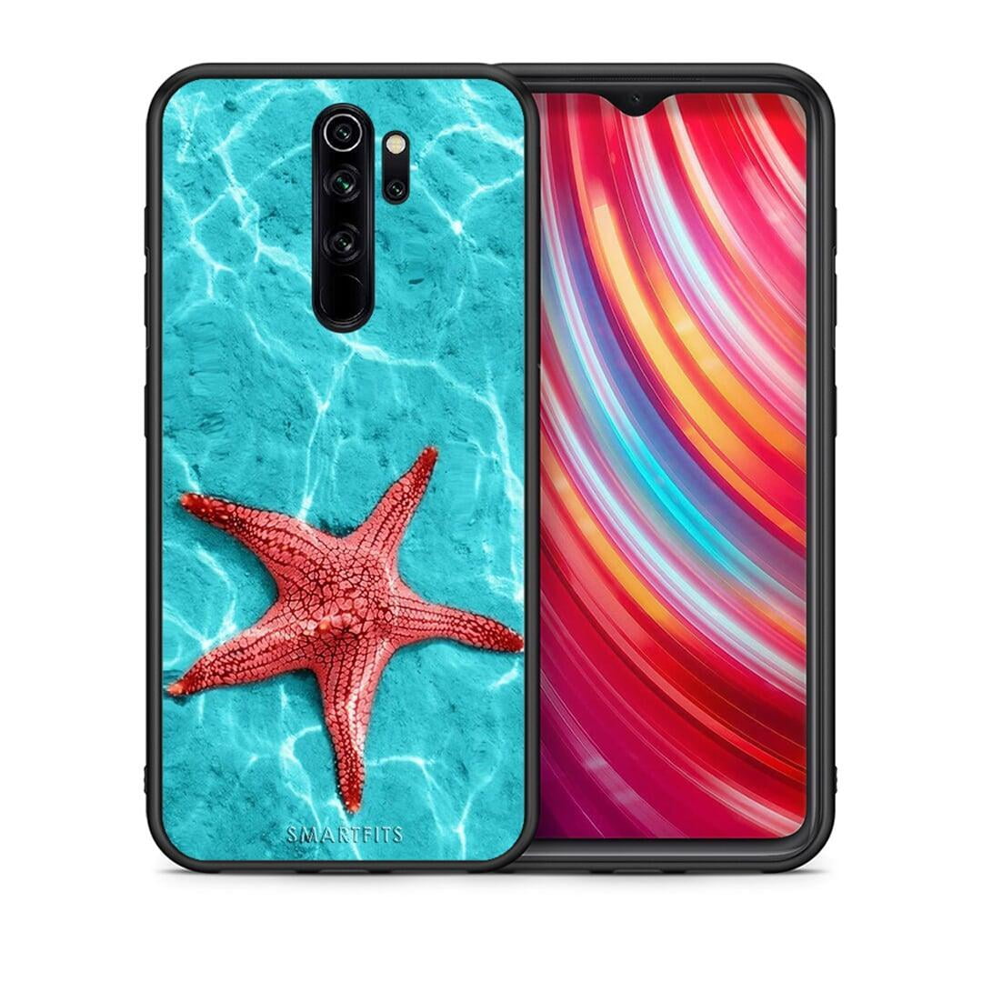 Θήκη Xiaomi Redmi Note 8 Pro Red Starfish από τη Smartfits με σχέδιο στο πίσω μέρος και μαύρο περίβλημα | Xiaomi Redmi Note 8 Pro Red Starfish case with colorful back and black bezels