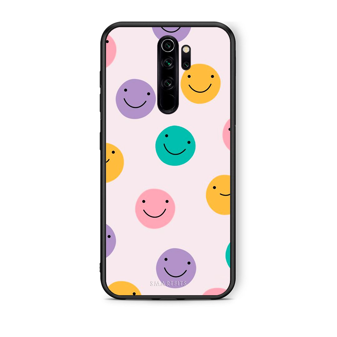 Xiaomi Redmi Note 8 Pro Smiley Faces θήκη από τη Smartfits με σχέδιο στο πίσω μέρος και μαύρο περίβλημα | Smartphone case with colorful back and black bezels by Smartfits