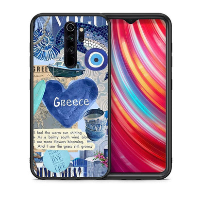 Θήκη Xiaomi Redmi Note 8 Pro Summer In Greece από τη Smartfits με σχέδιο στο πίσω μέρος και μαύρο περίβλημα | Xiaomi Redmi Note 8 Pro Summer In Greece case with colorful back and black bezels