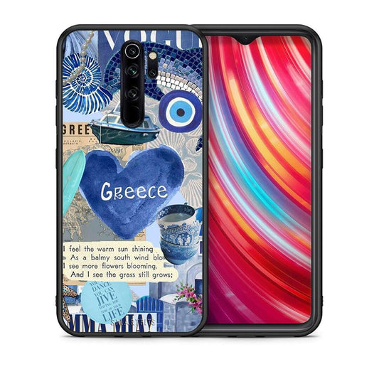 Θήκη Xiaomi Redmi Note 8 Pro Summer In Greece από τη Smartfits με σχέδιο στο πίσω μέρος και μαύρο περίβλημα | Xiaomi Redmi Note 8 Pro Summer In Greece case with colorful back and black bezels