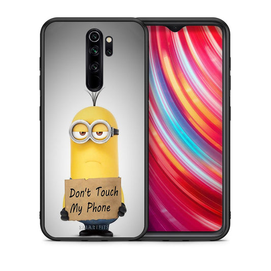 Θήκη Xiaomi Redmi Note 8 Pro Minion Text από τη Smartfits με σχέδιο στο πίσω μέρος και μαύρο περίβλημα | Xiaomi Redmi Note 8 Pro Minion Text case with colorful back and black bezels