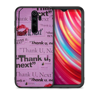 Θήκη Αγίου Βαλεντίνου Xiaomi Redmi Note 8 Pro Thank You Next από τη Smartfits με σχέδιο στο πίσω μέρος και μαύρο περίβλημα | Xiaomi Redmi Note 8 Pro Thank You Next case with colorful back and black bezels