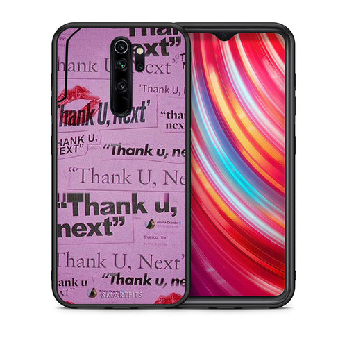 Θήκη Αγίου Βαλεντίνου Xiaomi Redmi Note 8 Pro Thank You Next από τη Smartfits με σχέδιο στο πίσω μέρος και μαύρο περίβλημα | Xiaomi Redmi Note 8 Pro Thank You Next case with colorful back and black bezels