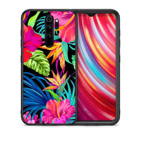 Thumbnail for Θήκη Xiaomi Redmi Note 8 Pro Tropical Flowers από τη Smartfits με σχέδιο στο πίσω μέρος και μαύρο περίβλημα | Xiaomi Redmi Note 8 Pro Tropical Flowers case with colorful back and black bezels