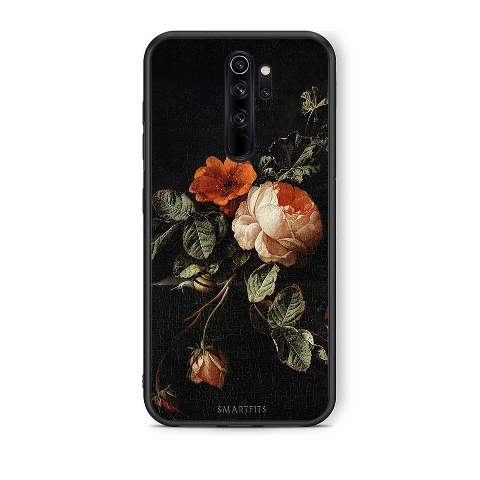 Xiaomi Redmi Note 8 Pro Vintage Roses θήκη από τη Smartfits με σχέδιο στο πίσω μέρος και μαύρο περίβλημα | Smartphone case with colorful back and black bezels by Smartfits