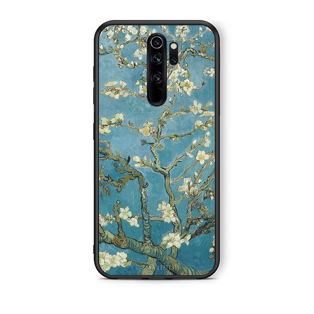 Xiaomi Redmi Note 8 Pro White Blossoms θήκη από τη Smartfits με σχέδιο στο πίσω μέρος και μαύρο περίβλημα | Smartphone case with colorful back and black bezels by Smartfits