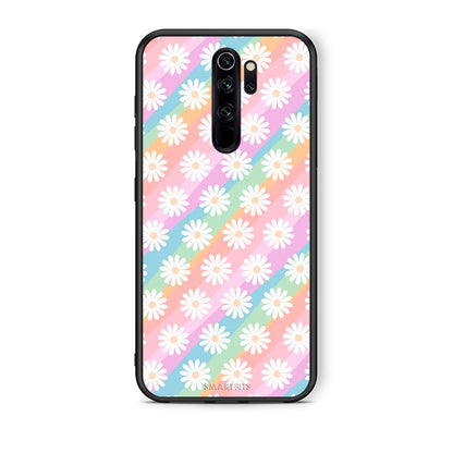 Xiaomi Redmi Note 8 Pro White Daisies θήκη από τη Smartfits με σχέδιο στο πίσω μέρος και μαύρο περίβλημα | Smartphone case with colorful back and black bezels by Smartfits