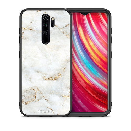 Θήκη Xiaomi Redmi Note 8 Pro White Gold Marble από τη Smartfits με σχέδιο στο πίσω μέρος και μαύρο περίβλημα | Xiaomi Redmi Note 8 Pro White Gold Marble case with colorful back and black bezels
