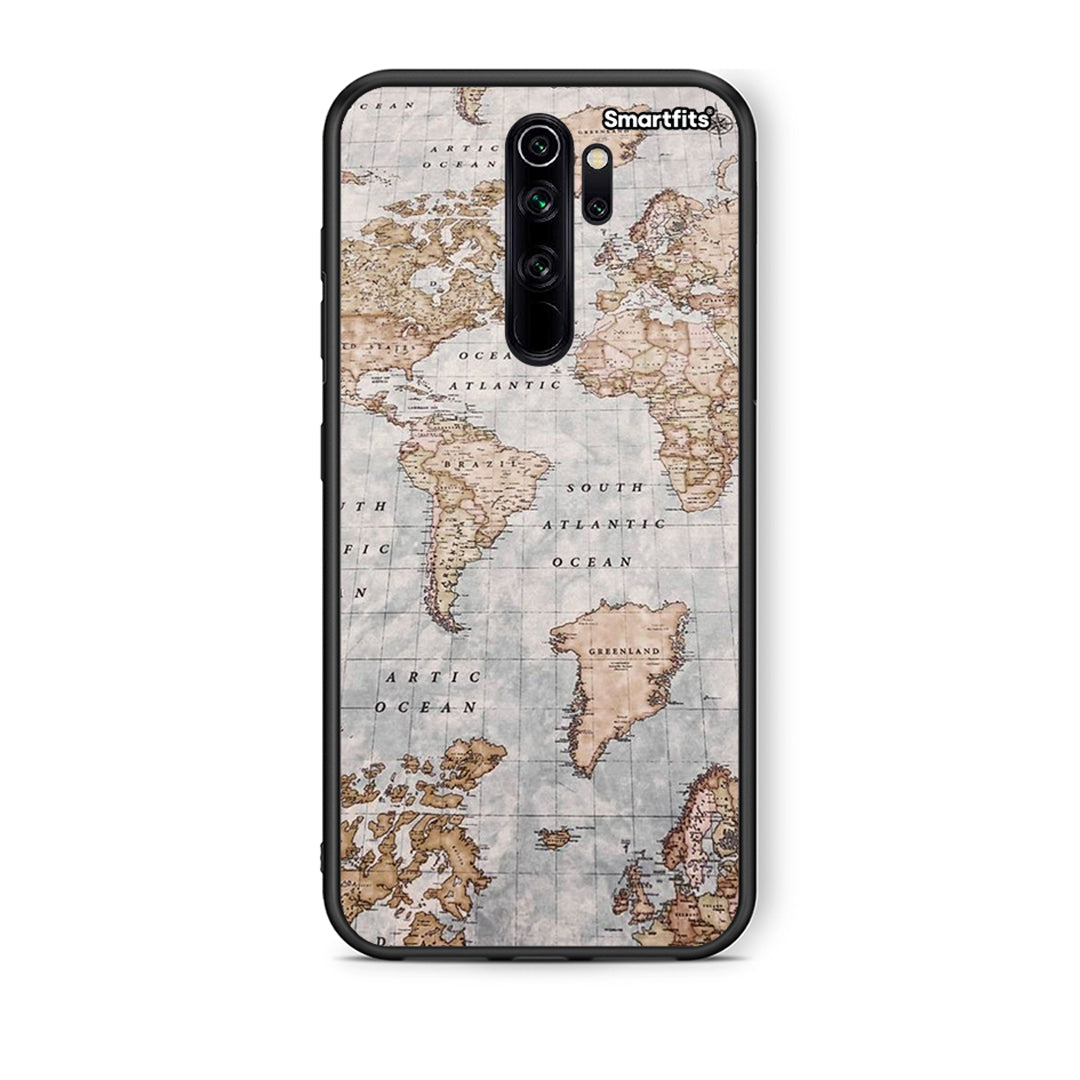 Xiaomi Redmi Note 8 Pro World Map Θήκη από τη Smartfits με σχέδιο στο πίσω μέρος και μαύρο περίβλημα | Smartphone case with colorful back and black bezels by Smartfits