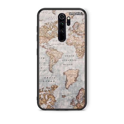 Xiaomi Redmi Note 8 Pro World Map Θήκη από τη Smartfits με σχέδιο στο πίσω μέρος και μαύρο περίβλημα | Smartphone case with colorful back and black bezels by Smartfits