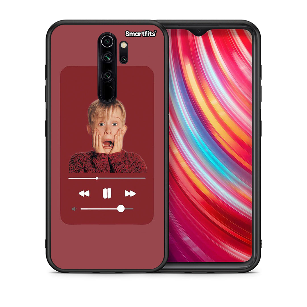 Θήκη Xiaomi Redmi Note 8 Pro Xmas Alone Music από τη Smartfits με σχέδιο στο πίσω μέρος και μαύρο περίβλημα | Xiaomi Redmi Note 8 Pro Xmas Alone Music case with colorful back and black bezels