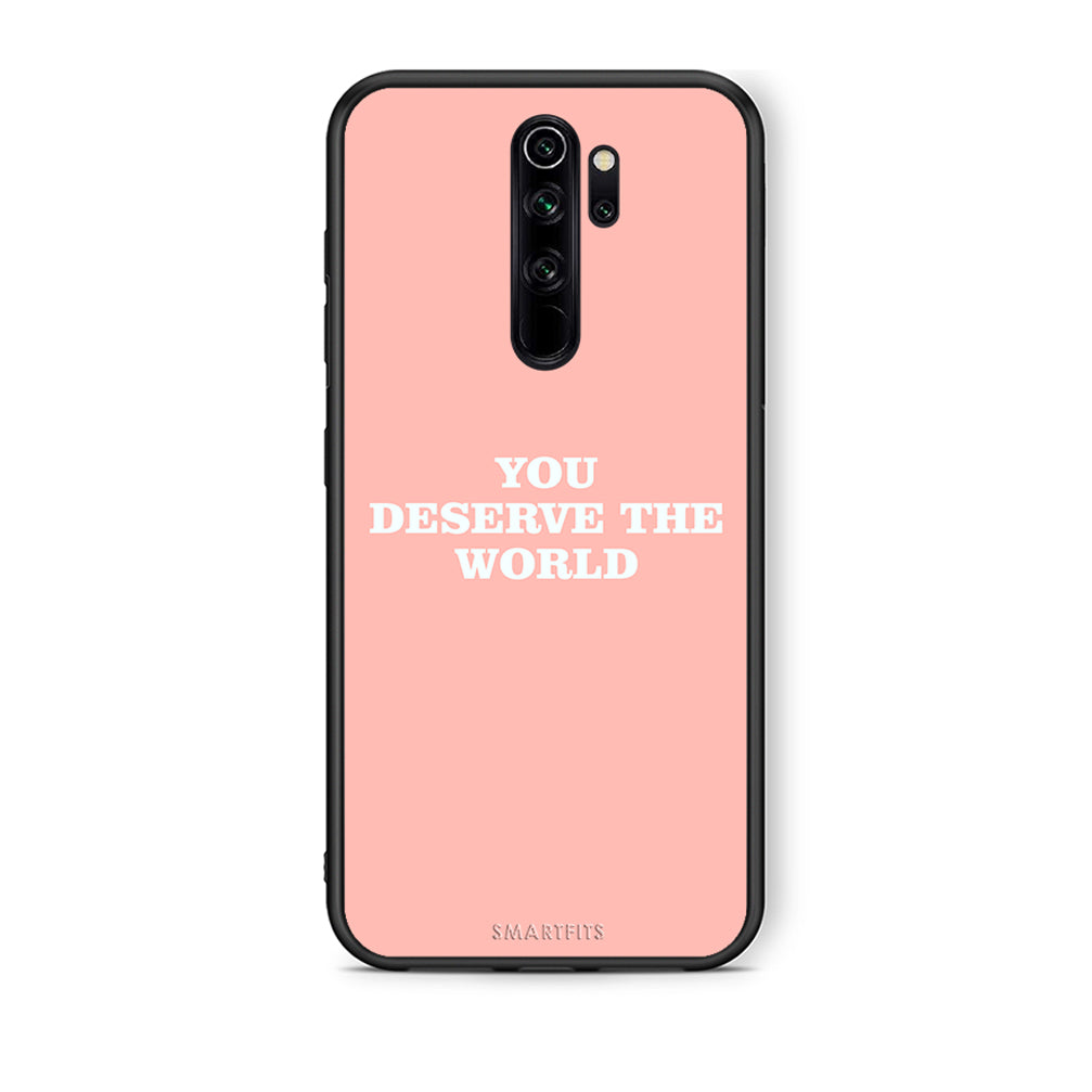 Xiaomi Redmi Note 8 Pro You Deserve The World Θήκη Αγίου Βαλεντίνου από τη Smartfits με σχέδιο στο πίσω μέρος και μαύρο περίβλημα | Smartphone case with colorful back and black bezels by Smartfits