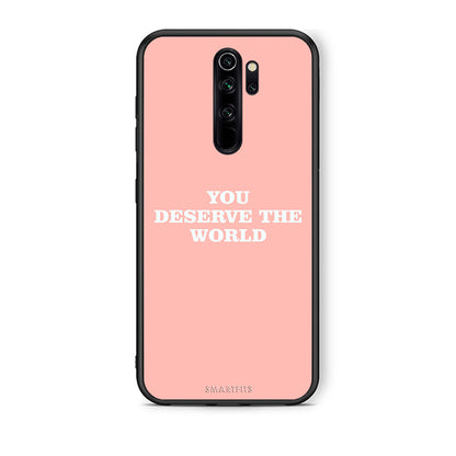 Xiaomi Redmi Note 8 Pro You Deserve The World Θήκη Αγίου Βαλεντίνου από τη Smartfits με σχέδιο στο πίσω μέρος και μαύρο περίβλημα | Smartphone case with colorful back and black bezels by Smartfits