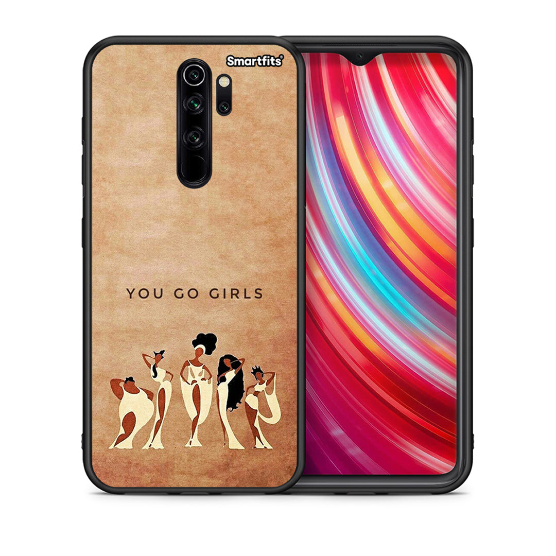 Θήκη Xiaomi Redmi Note 8 Pro You Go Girl από τη Smartfits με σχέδιο στο πίσω μέρος και μαύρο περίβλημα | Xiaomi Redmi Note 8 Pro You Go Girl case with colorful back and black bezels