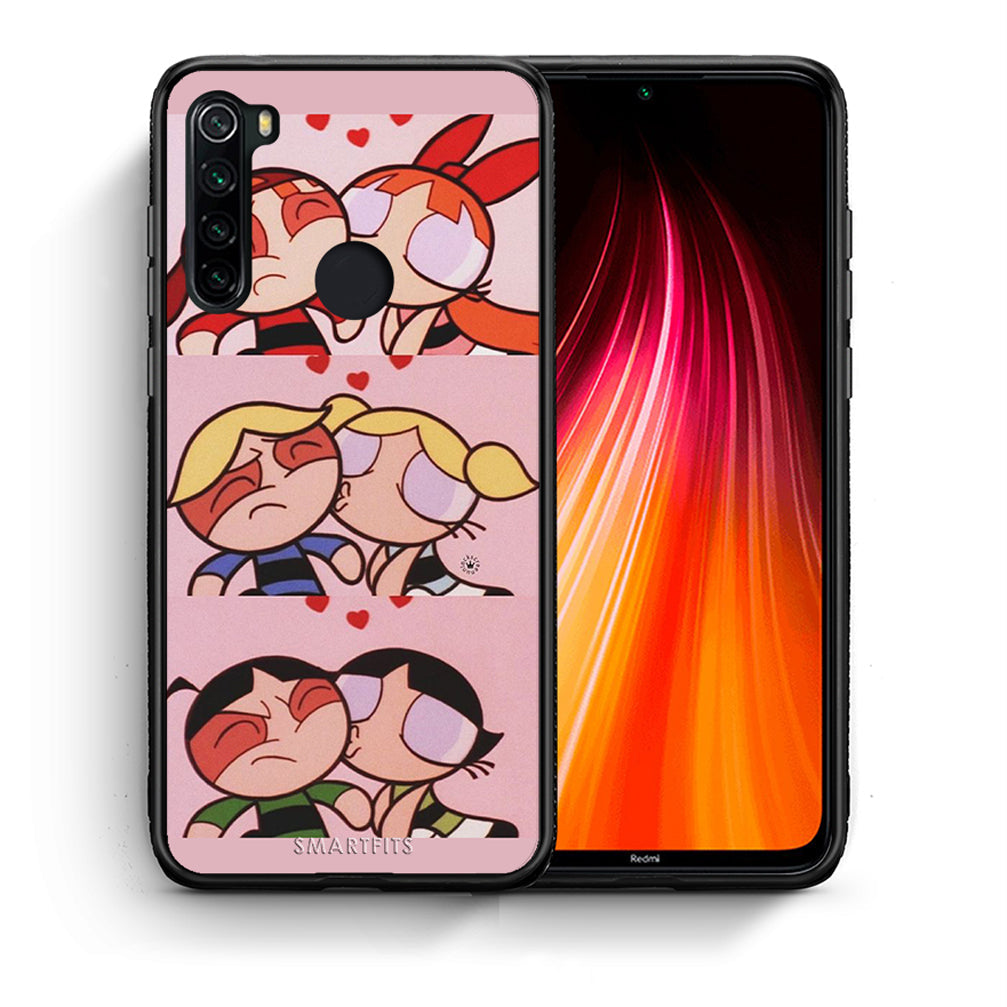 Θήκη Αγίου Βαλεντίνου Xiaomi Redmi Note 8 Puff Love από τη Smartfits με σχέδιο στο πίσω μέρος και μαύρο περίβλημα | Xiaomi Redmi Note 8 Puff Love case with colorful back and black bezels