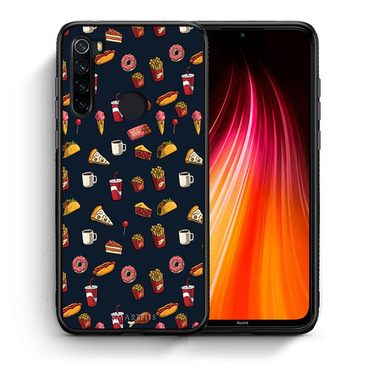 Θήκη Xiaomi Redmi Note 8 Hungry Random από τη Smartfits με σχέδιο στο πίσω μέρος και μαύρο περίβλημα | Xiaomi Redmi Note 8 Hungry Random case with colorful back and black bezels
