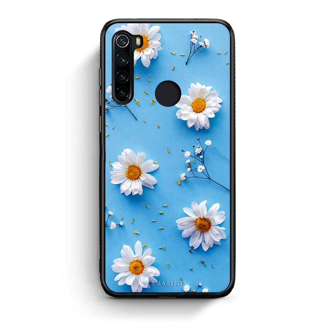 Xiaomi Redmi Note 8 Real Daisies θήκη από τη Smartfits με σχέδιο στο πίσω μέρος και μαύρο περίβλημα | Smartphone case with colorful back and black bezels by Smartfits