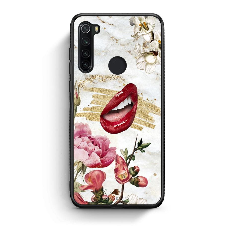 Xiaomi Redmi Note 8 Red Lips θήκη από τη Smartfits με σχέδιο στο πίσω μέρος και μαύρο περίβλημα | Smartphone case with colorful back and black bezels by Smartfits